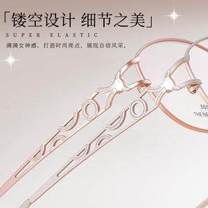 Nouvelles montures de lunettes ovales en alliage pour femmes 50025, monture complète, verres en résine anti-UV, origine Danyang - Product Image 2