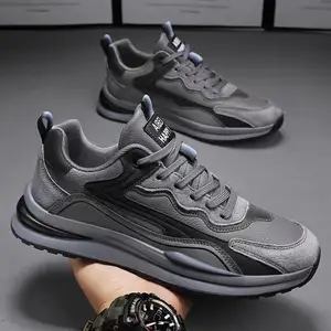 Zapatos de cuero transpirables para zapatos deportivos de hombre versión coreana versátil suela gruesa casual papá zapatos de moda