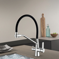 Robinet de cuisine commercial monotrou à montage sur plan, à poignée unique, eau chaude et froide, avec douchette extractible et conception à ressort – Offre Spéciale