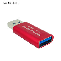 Protector y Bloqueador de Datos de Carga Rápida USB-A 3.0 con Logotipo Personalizado para Computadora, Aleación de Aluminio, Salida de 50V-5A