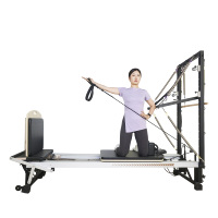 MJD W47 Reformer de Pilates Commercial Semi-élevé et Réglable en Alliage d'Aluminium - Équipement d'Exercice Durable, Multifonctionnel et Sûr pour la Santé