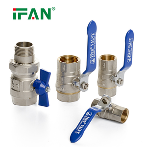 IFAN <span class=keywords><strong>Prix</strong></span> de gros usine Vanne à boisseau sphérique en laiton avec poignée bleue 1/4''-4'' Échantillon gratuit Vanne à boisseau sphérique en laiton femelle/mâle pour systèmes d'eau - Product Image 1
