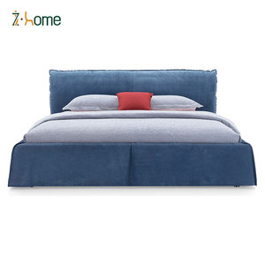 Cama con plataforma tapizada <span class=keywords><strong>Queen</strong></span> de madera maciza de cuero italiano, proveedor mayorista - Product Image 6