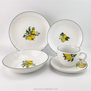 Venta al por mayor <span class=keywords><strong>barato</strong></span> a granel 20 piezas Juego de cena de porcelana/limón diseño vajilla conjunto - Product Image 1