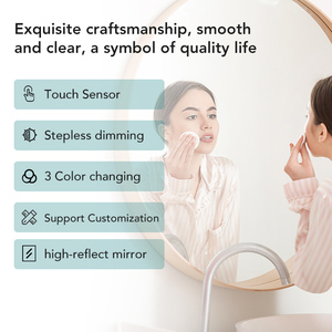 <span class=keywords><strong>Espejo</strong></span> de <span class=keywords><strong>baño</strong></span> <span class=keywords><strong>con</strong></span> marco de aluminio antivaho <span class=keywords><strong>con</strong></span> pantalla táctil personalizable <span class=keywords><strong>con</strong></span> tira de LED <span class=keywords><strong>incorporada</strong></span>, <span class=keywords><strong>espejo</strong></span> de tocador montado en la pared <span class=keywords><strong>con</strong></span> iluminación lateral - Product Image 2