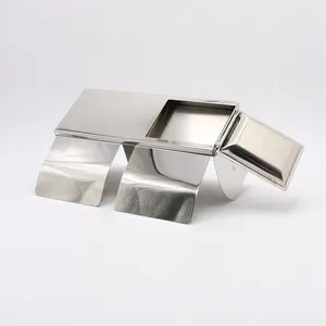 Accessori per Bagno d'Hotel, Portarotolo Doppio da Parete in Acciaio Inox SUS304 con Vassoio <span class=keywords><strong>e</strong></span> Coperchio - Product Image 6