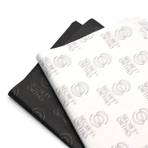Carta velina personalizzata di fabbrica Logo stampato imballaggio carta da imballaggio in tessuto nero carta da imballaggio per fiori per vestiti