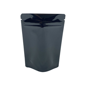 Sacs Mylar noirs personnalisés imprimés 3,5g de qualité alimentaire, transparents, à fermeture éclair, pour herbes biologiques mélangées, sachets refermables à fond plat - Product Image 4