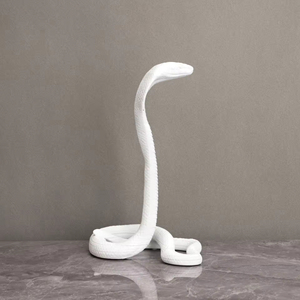 Scultura Animale in Resina <span class=keywords><strong>Cobra</strong></span> Platino di Alta Qualità, Dipinta a Mano, Ornamento Artistico <span class=keywords><strong>da</strong></span> Tavolo per Interni con Colore e Dimensioni Personalizzabili - Product Image 4