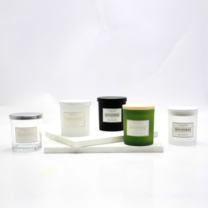Wholesale Clear Empty 8oz 10oz Luxury Nordic Matte Black Green Custom Logo Candle Glasses Vessel With Lids And Boxes