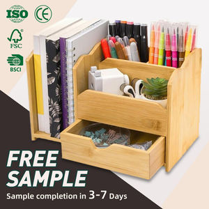 מארגן שולחן עבודה רב תכליתי מבמבוק, מארגן שולחן מודרני, אביזרי משרד מבמבוק, מארגן שולחן - Product Image 1