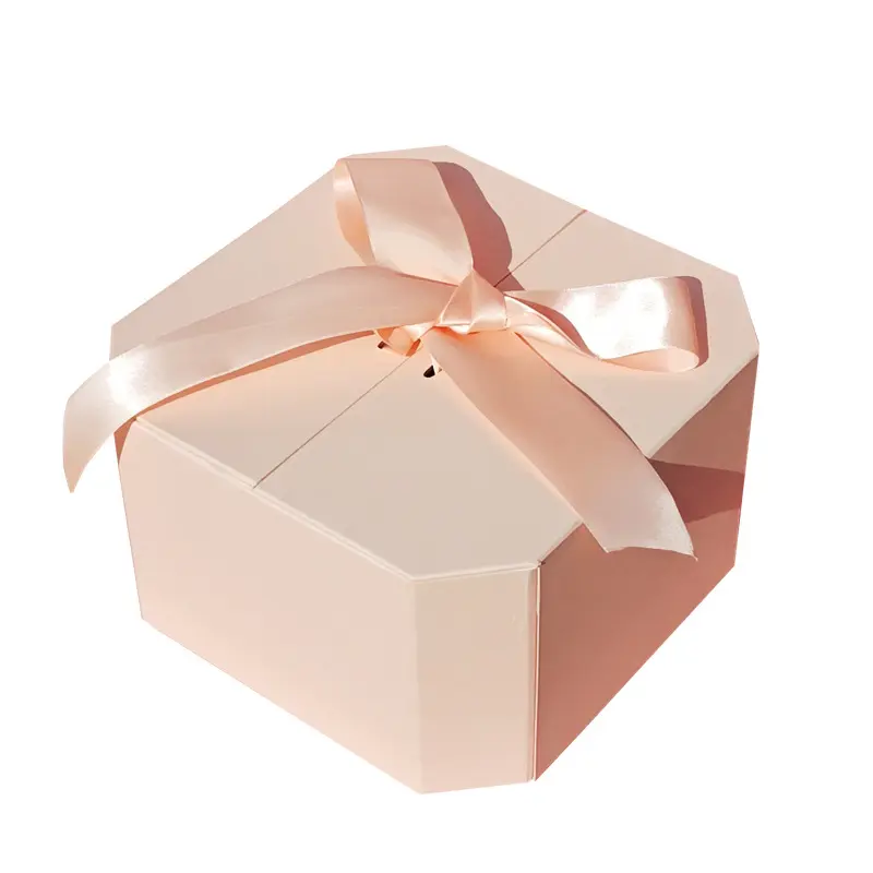 리본으로 선물 포장을위한 맞춤형 고급 판지 선물 이중 문 열기 포장 상자