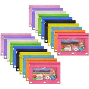 Clear Window <b>Binder</b> Pencil Pouch with Zipper Pulls Office & School Supplies for 3 <b>Ring</b> <b>Binders</b> - Product Image 1