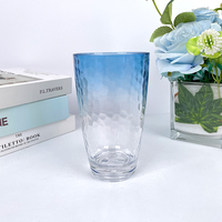 Gobelet PS martelé bleu ombré, incassable, pour hôtellerie-restauration, vente en gros, vaisselle en plastique rigide
