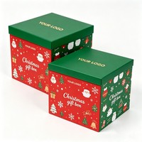 Boîte cadeau de Noël, emballage de luxe pour les fêtes, boîte avec couvercle, boîte surprise pour bonbons, célébration des fêtes, boîte cadeau pour chocolat