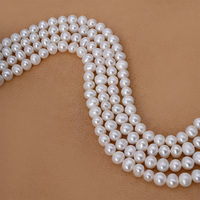 Perles de pomme de terre 5A de 7-8 mm, perles en vrac, haute brillance, peau propre, perles d'eau douce cultivées authentiques pour collier et bracelet