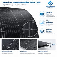 Panneau solaire flexible 120W, module solaire léger avec revêtement ETFE, design étanche pour camping-car, bateau, yacht, camping