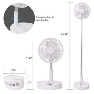 Ventilateur de table pliable électrique à hauteur réglable, télescopique, oscillant, rechargeable, sur batterie, avec tête pivotante - Product Image 2