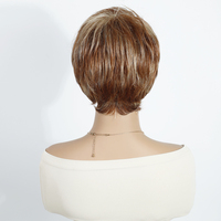 Perruque Pixie Synthétique Faite à la Machine, Cheveux en Fibre Résistante à la Chaleur, Courte Perruque Pixie Synthétique sans Colle Faite à la Machine pour Femmes Blanches