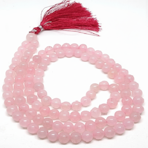 Cuentas de cuarzo rosa Natural de la mejor calidad, piedra Jaap Mala, venta al por mayor, cuentas de cuarzo rosa 108, Mala, compra de AGATE AAMEENA - Product Image 1