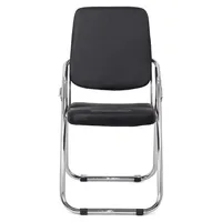 Chaise de bureau pliable en similicuir noir bon marché