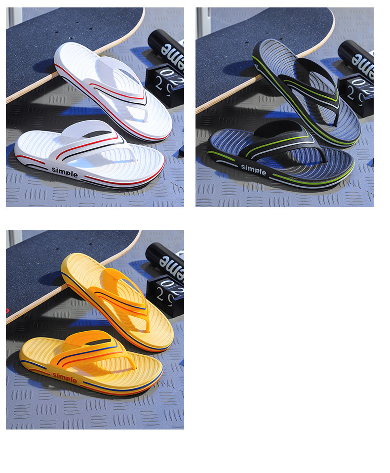 Men Flip-flops Slippers Non-slip Beach Slippers Couples Outdoor PVC Flip Flops
