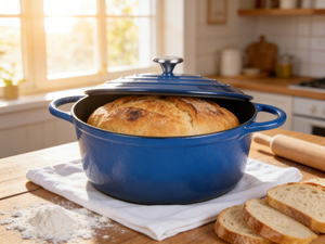 Pentola in Ghisa Smaltata con Coperchio e Manici Doppi per Cottura a Umido e Cottura del Pane - Product Image 6