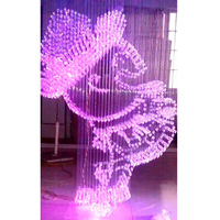 Lustre en cristal LED 3D unique de 45W avec fibre optique pour hall d'accueil, luminaire de plafond LED personnalisé en gros