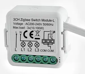 3 Way Switch Zigbee Smart Relay Module Tuya Switching Power Supply Module Live and Lamp Controlled