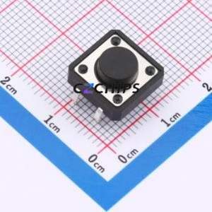ZX-QC1212-5.5CJ Tactile Switch Through hole Component THT,12x12mm Switch Single Pole Single Throw Round Button 2.6N Through Hole - Product Image 1