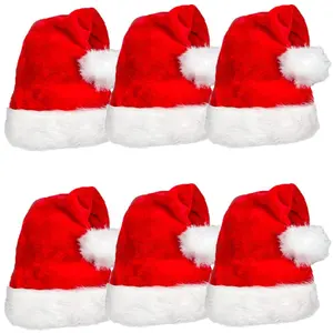 Chapeau de Noël, chapeau de Père Noël chapeau de vacances de Noël pour adultes unisexe <span class=keywords><strong>velours</strong></span> confort Noël nouvel an fournitures de fête de vacances festives - Product Image 1