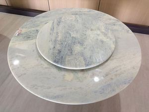 <span class=keywords><strong>Table</strong></span> à manger ronde de luxe de style italien en acier inoxydable et marbre <span class=keywords><strong>avec</strong></span> <span class=keywords><strong>plateau</strong></span> tournant central - Product Image 4