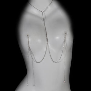 Chaîne de corps de luxe en strass - Harnais de poitrine réglable avec anneaux et perles, <span class=keywords><strong>Bijoux</strong></span> érotiques en métal pour occasions intimes - Product Image 1