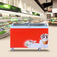 Freezer Display Dingin Terbaik 1000 Liter, Freezer Besar untuk Peralatan Dapur, Kulkas Freezer Komersial