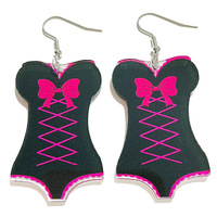 Vente chaude exagéré gras lèvres rouges talons rouges verres à vin rouge à lèvres Bikini fête bijoux Sexy femmes boucles d'oreilles goutte pour les filles