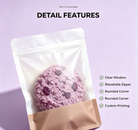 Pochette en plastique BOPP/VMPET/PE recyclable avec fermeture éclair et fenêtre transparente, impression numérique personnalisée du logo, pour l'emballage du lait