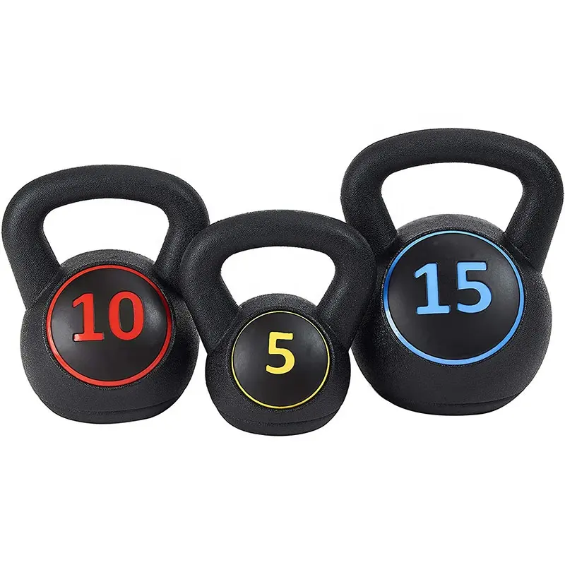 Set di pesi Fitness per esercizi con Kettlebell con impugnatura larga regolabile 5lb 10lb 15lb 30lb set kettlebell