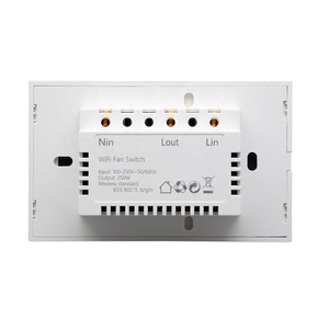 X807K Tuya <span class=keywords><strong>Touch</strong></span> Wifi interruptor de ventilador de techo US Smart Life temporizador remoto velocidad pared vidrio APP Control funciona con <span class=keywords><strong>Alexa</strong></span> Google Home - Product Image 5