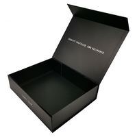 Boîte cadeau magnétique noire personnalisée grand format avec couvercle, rigide, pliable, pour vêtements (T-shirt, robe, sweat à capuche)