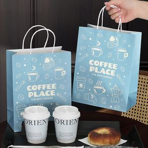 Bolsa de Papel Kraft con Asa para Llevar, Personalizada con Logotipo, para Restaurantes, Comida Rápida, Cafeterías, Panaderías - Product Image 1
