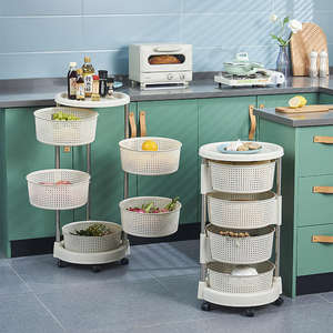 Rotating Shelf Multi-function 3/4/5 Layers Round <b>Vegetable</b> Fruit Home Organizer Removable <b>Kitchen</b> <b>Storage</b> Rack - Product Image 2
