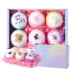 Wholesale Handmade Moisturizing Colorful Natural 6 Pack Organic Fizzy Bath Bomb Set