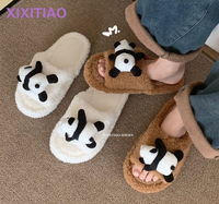 Pantoufles personnalisées amusantes pour adultes Jolies chaussures d'hiver en peluche de loutre d'intérieur Coton doux Pantoufles unisexes de loutre de mer en peluche pour adultes