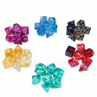 Ensemble de dés de jeu de table 7 pièces, style « caméléon » bicolore, effet scintillant, directement de l'usine, pour D&D