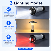 Lanterne de camping LED rechargeable en ABS blanc IPX4 avec trépied magnétique, intensité variable en continu, lampe de secours pour tente extérieure