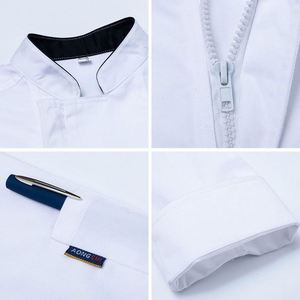 Uniforme de Gerente de Restaurante con Cierre para Hombre, Chaqueta de Chef de Manga Larga para Mujer, Uniforme de Cocina - Product Image 2
