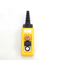 Station de commande électronique suspendue jaune IP65 étanche pour grue, 8 boutons, arrêt d'urgence, palan industriel