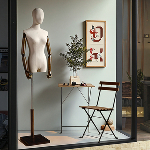 Mannequin de vitrine <span class=keywords><strong>vintage</strong></span> pour <span class=keywords><strong>femme</strong></span>, demi-corps, bras, style coréen, support de présentation de vêtements pour les panneaux publicitaires des magasins - Product Image 1