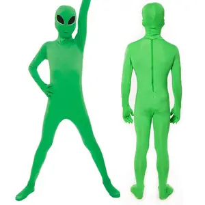 Halloween Kid Adult Green Ganzkörper Anzug Raum Alien Kostüm HCBC-048