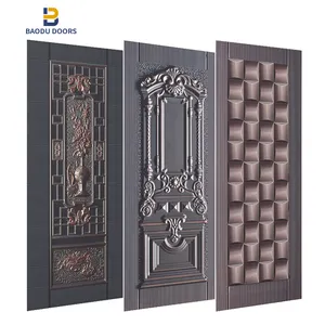 Apartment metal fireproof pressed panel steel door skin iron door